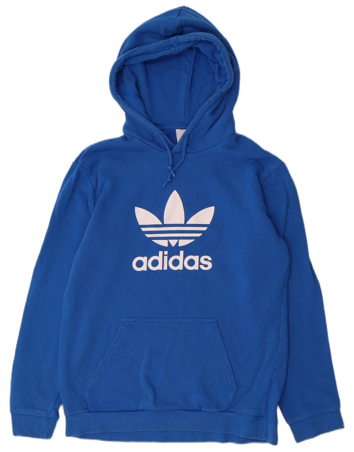 ADIDAS Mens Graphic Hoodie Jumper Medium Blue