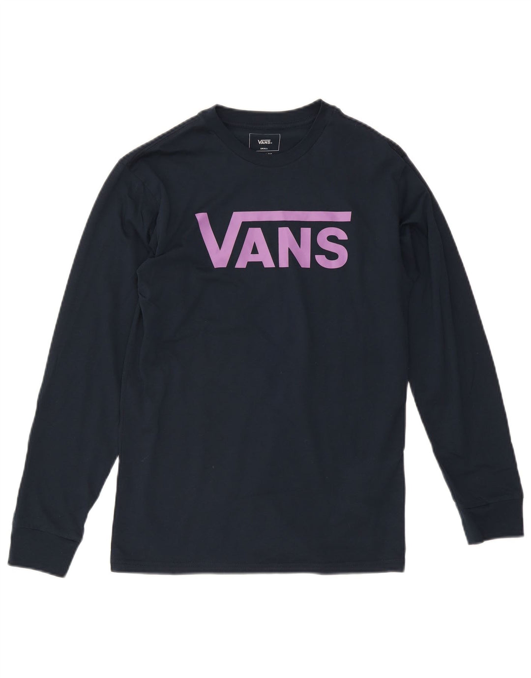 Męski top Vans o klasycznym kroju z grafiką, długim rękawem, mały, granatowy, bawełniany