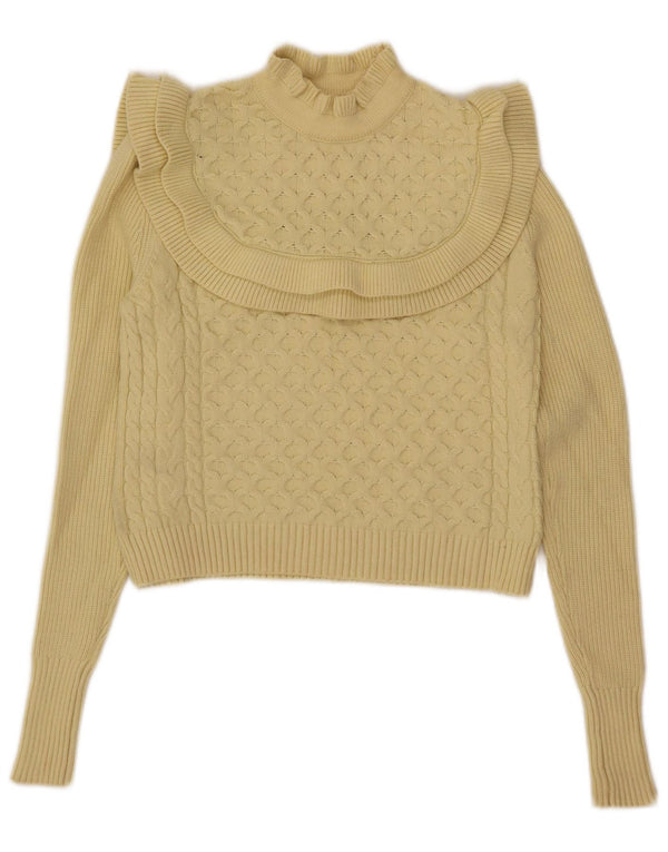 Damski sweter z golfem Zara UK 10 Small, żółta wiskoza
