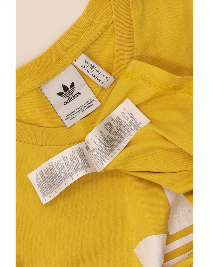 Męska koszulka z grafiką Adidas, średnia, żółta bawełna