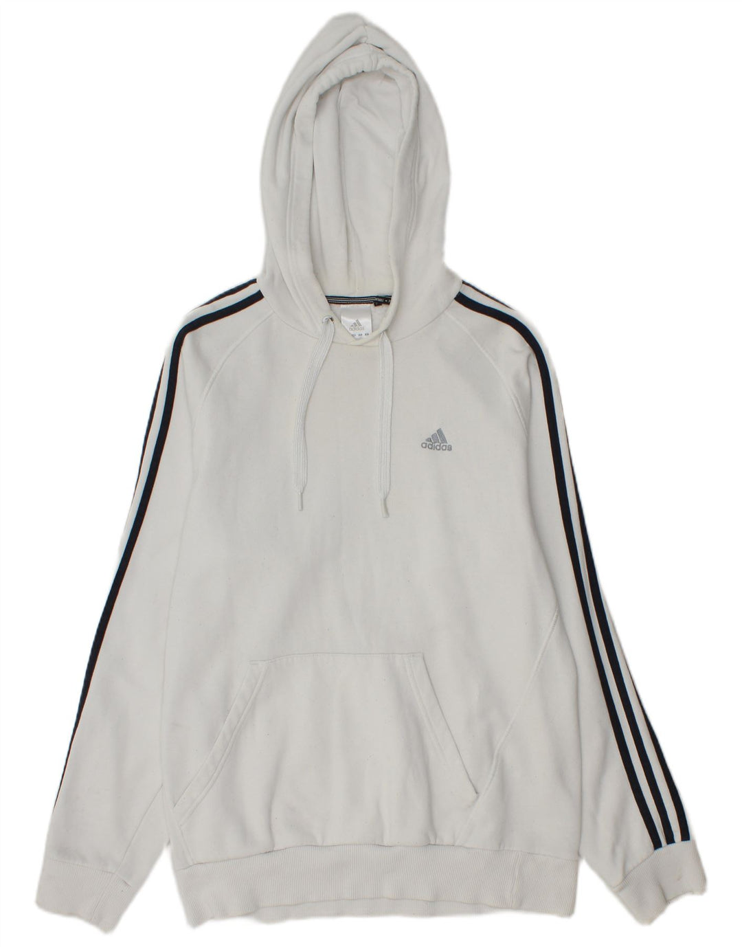 Męska bluza z kapturem Adidas, średnia biała bawełna