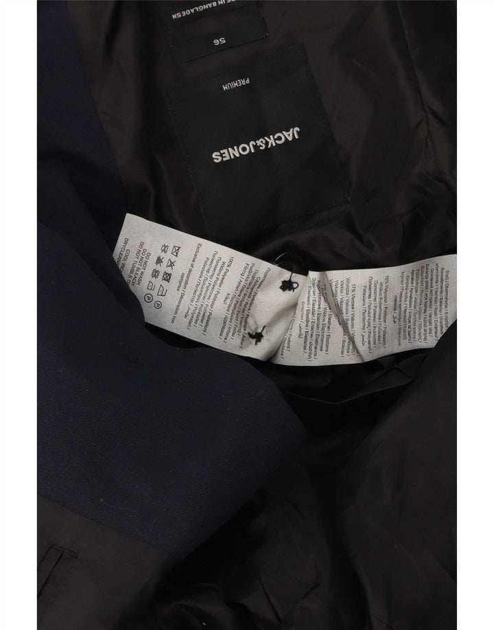 Męska marynarka Jack & Jones zapinana na 2 guziki EU 56 3XL Granatowy poliester