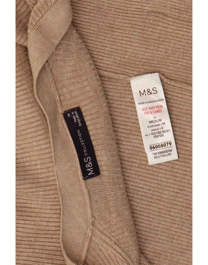 Sweter damski Marks & Spencer z otwartym kardiganem UK 14, średni beż, wiskoza