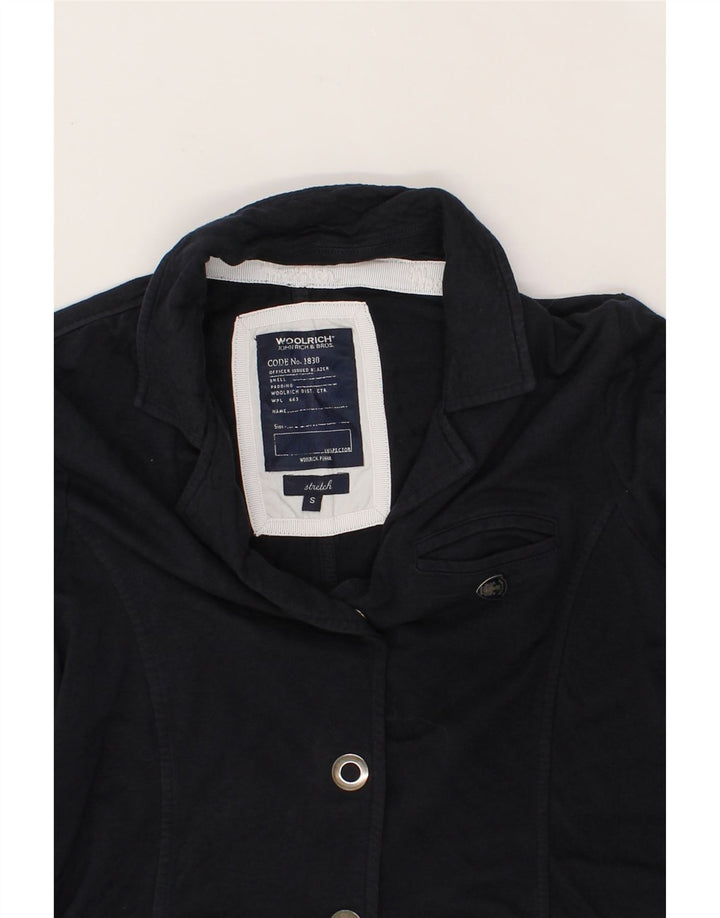 WOOLRICH Womens Blazer Jacket UK 10 Small Navy Blue Cotton Vintage Woolrich and Second-Hand Woolrich from Messina Hembry 