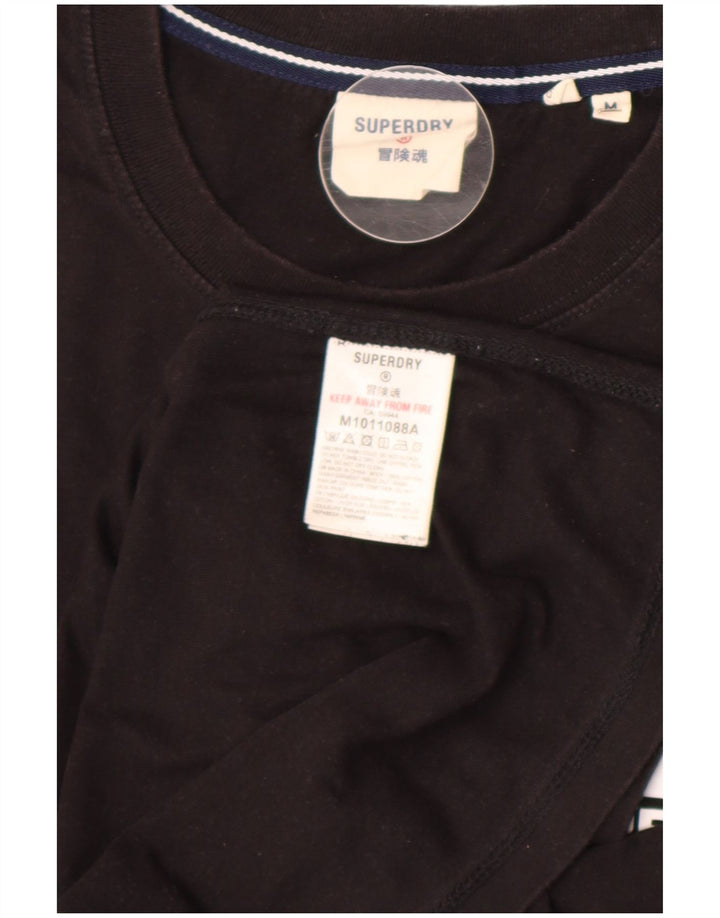 Męski T-shirt z grafiką Superdry, bawełniany, średni czarny
