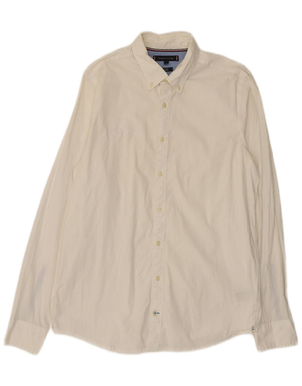 Męska koszula slim fit Tommy Hilfiger, duża, biała, bawełniana
