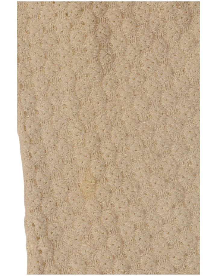 Sweter damski Sisley Relaxed Elegance z dekoltem w kształcie litery V, UK 12, średni złamanej bieli