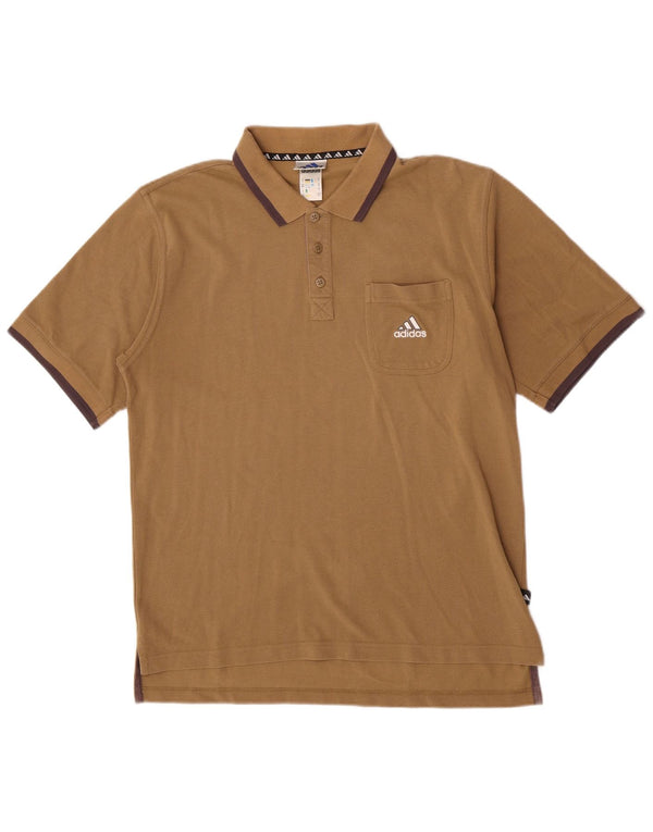 Męska koszulka polo Adidas UK 40/42 Średnia beżowa bawełna