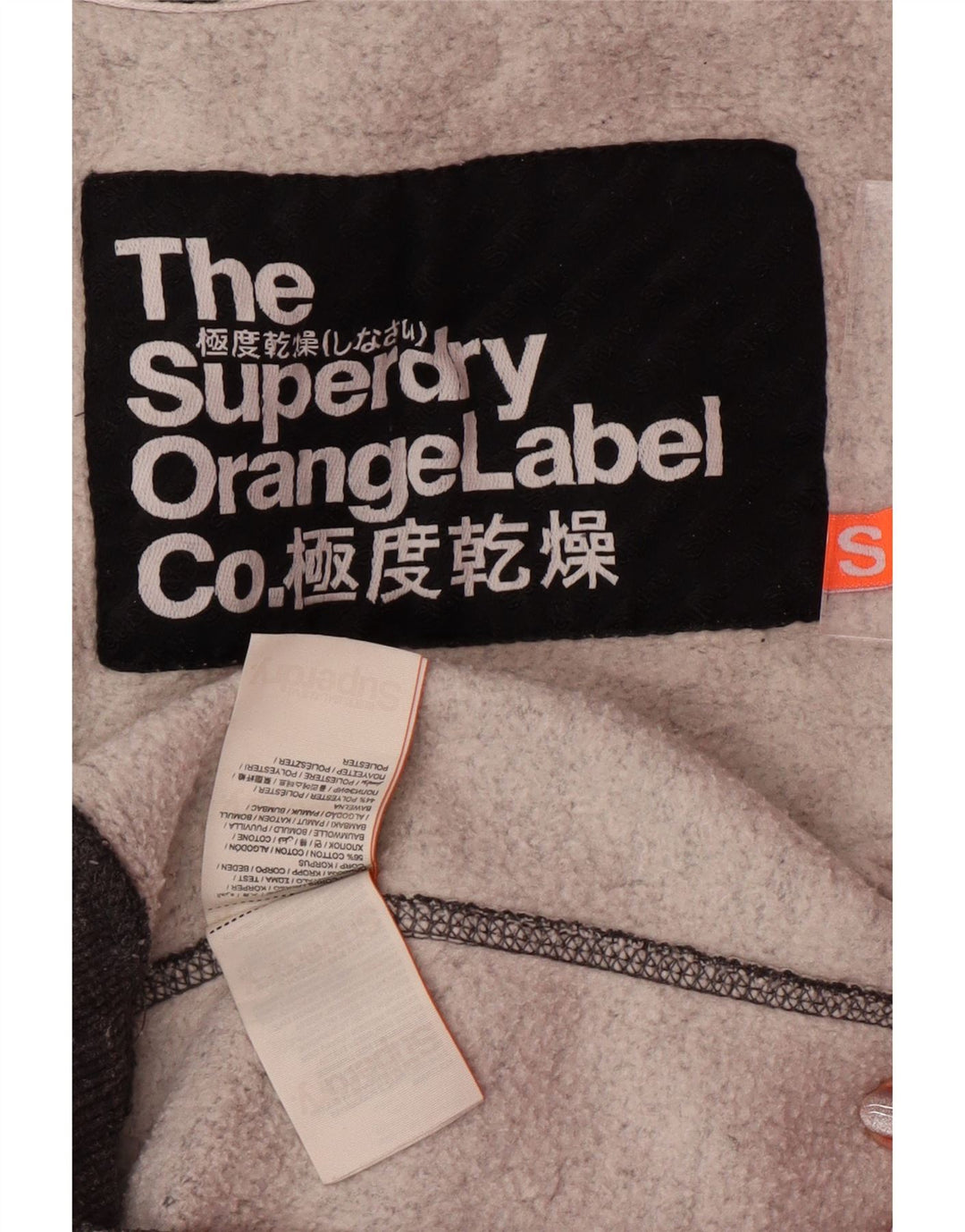 SUPERDRY Męski sweter z kapturem, mały, szary, z bawełny w cętki