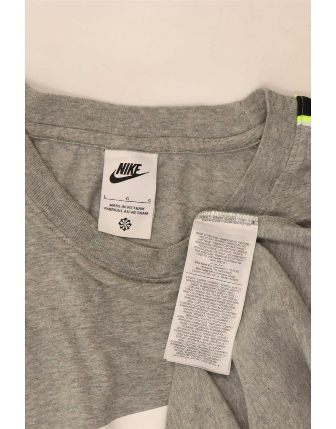 Męska koszulka z grafiką Nike, duża, szara, bawełniana z blokami kolorów