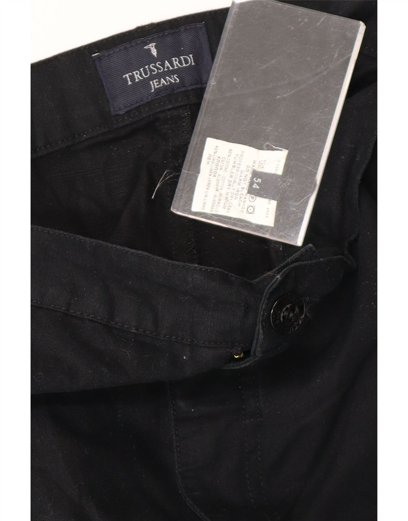 TRUSSARDI Mens Cargo Capri Trousers IT 54 2XL W37 L23 Black Cotton Vintage Trussardi and Second-Hand Trussardi from Messina Hembry 