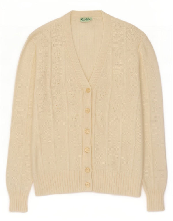 Sweter damski w stylu vintage, UK 14, średni, złamany biały moher