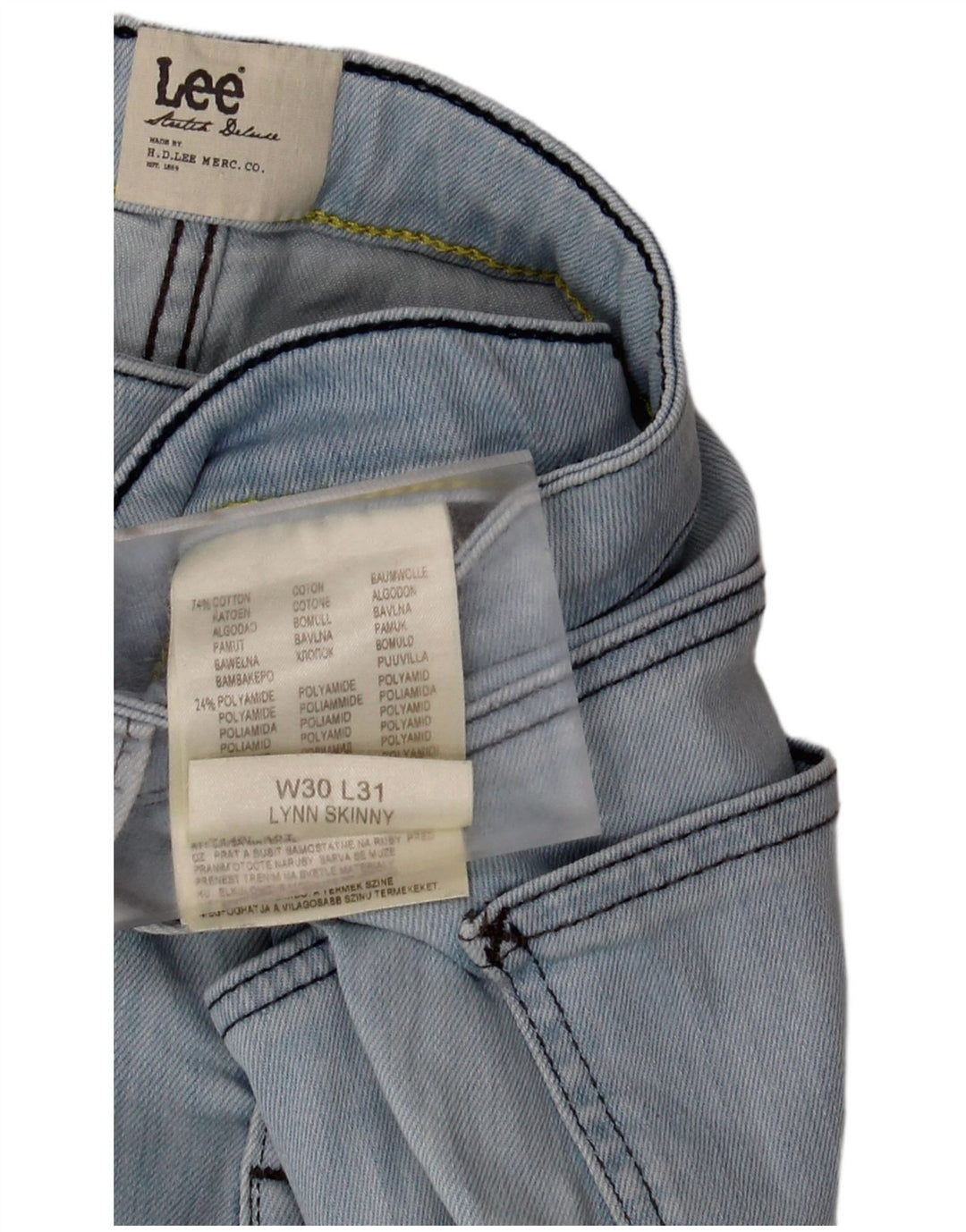 LEE Damskie jeansy Lynn Skinny W30 L31 Niebieskie bawełniane