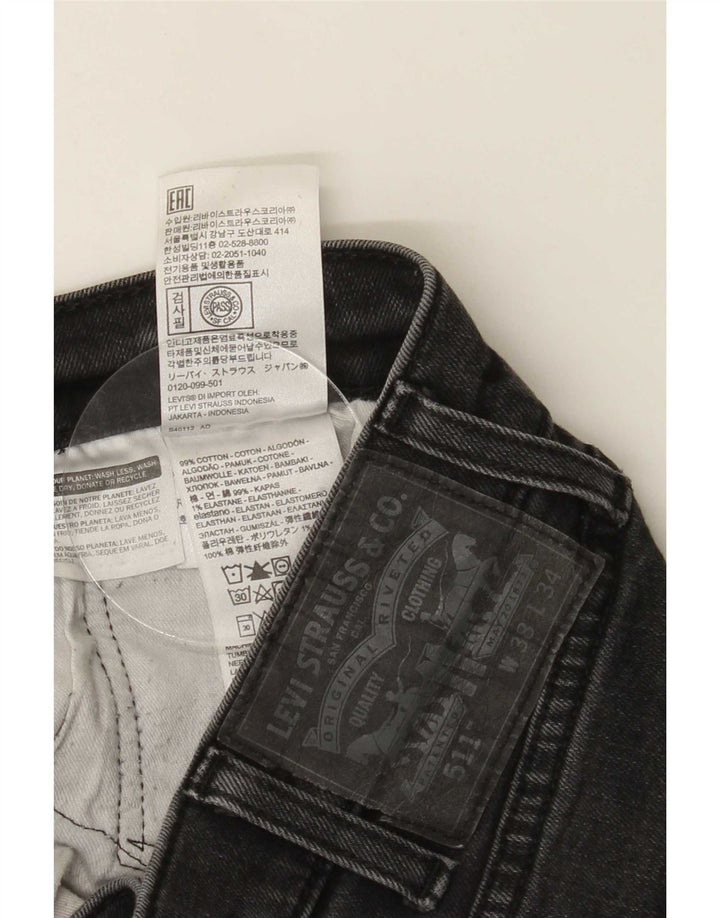 Męskie jeansy Levi's 511 Slim W38 L34 Czarna bawełna