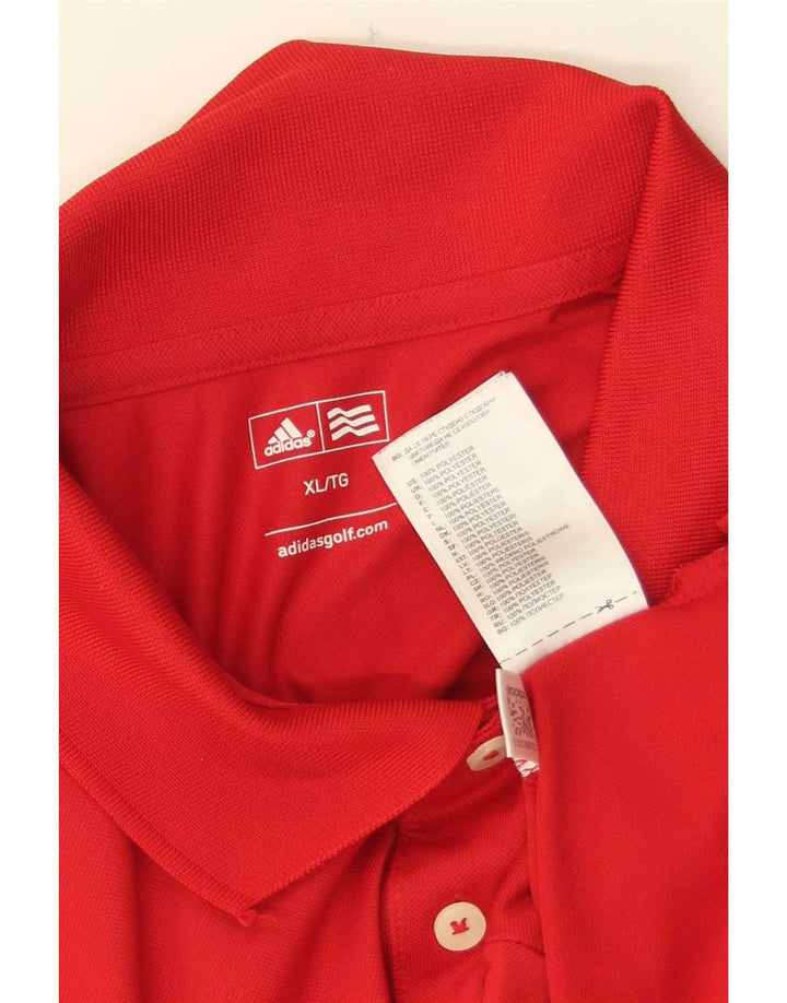 Męska koszulka polo Adidas XL, czerwona, poliestrowa