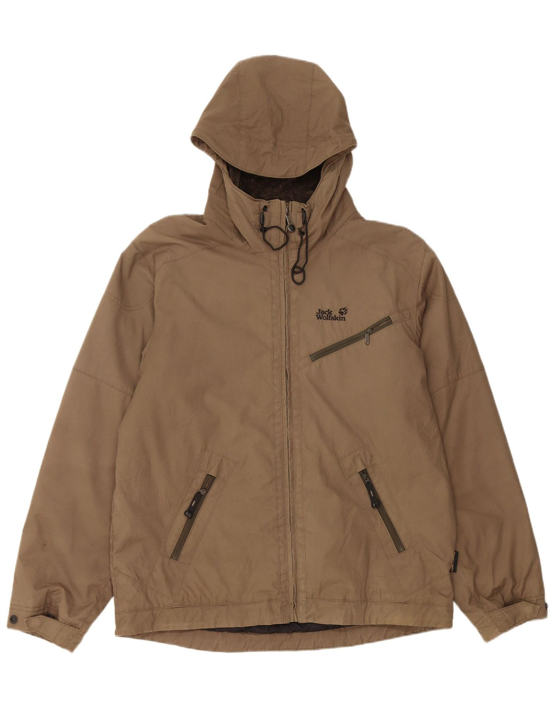 Męska kurtka wiatrówka z kapturem JACK WOLFSKIN UK 40/42, duża khaki