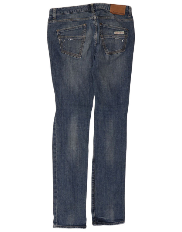 Damskie jeansy Calvin Klein w trudnej sytuacji W30 L33, niebieska bawełna