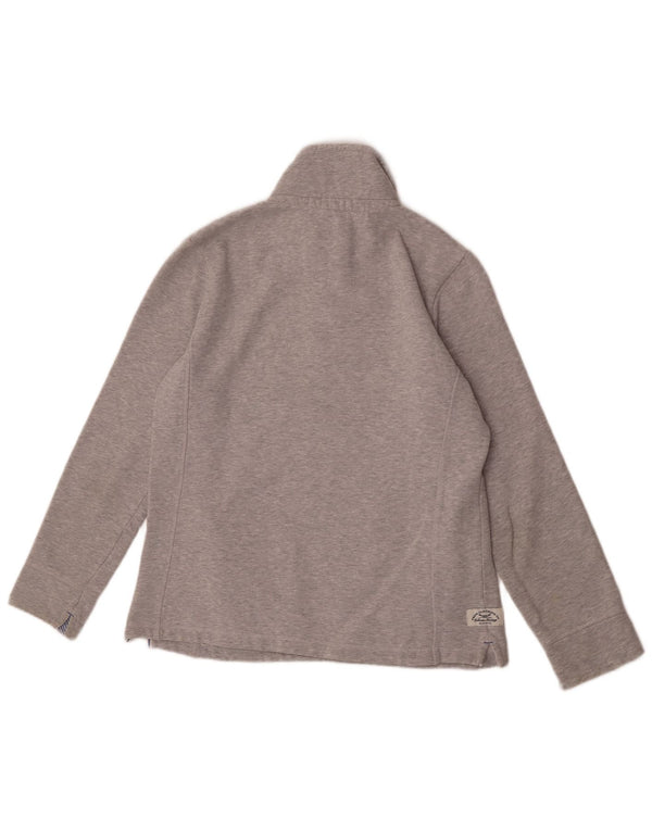 Crew Clothing Damska bluza z zamkiem błyskawicznym, UK 12, średnia szara bawełna