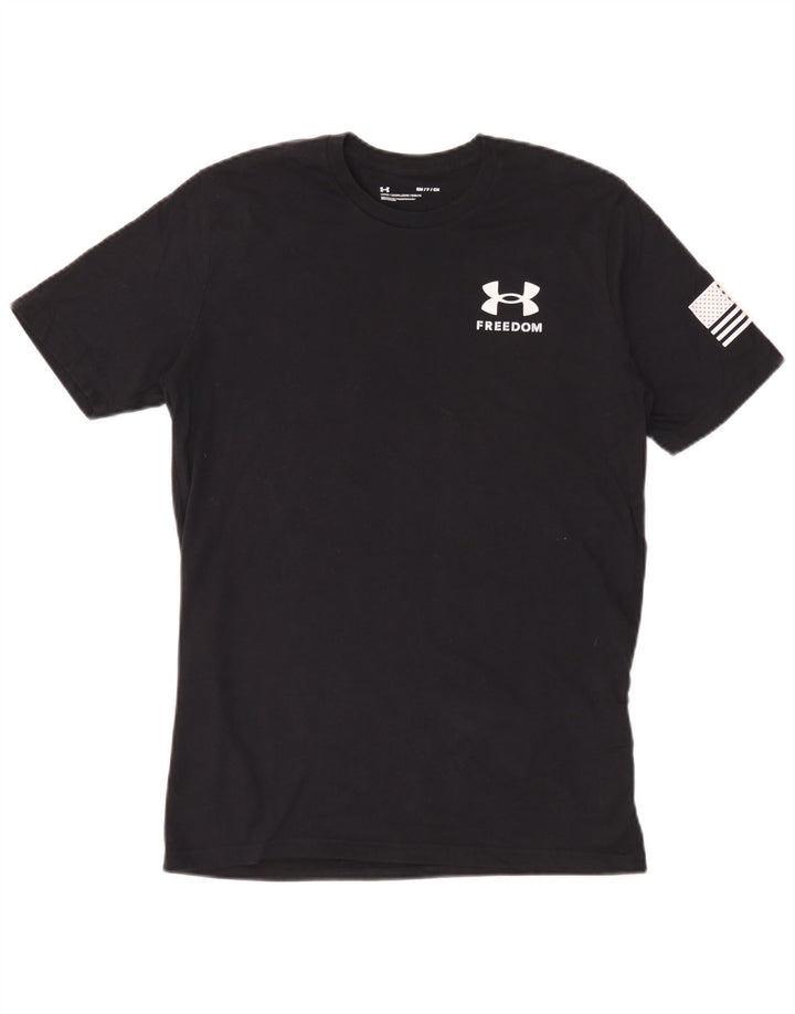 Męski T-shirt z grafiką Under Armour, mały, czarny, bawełniany