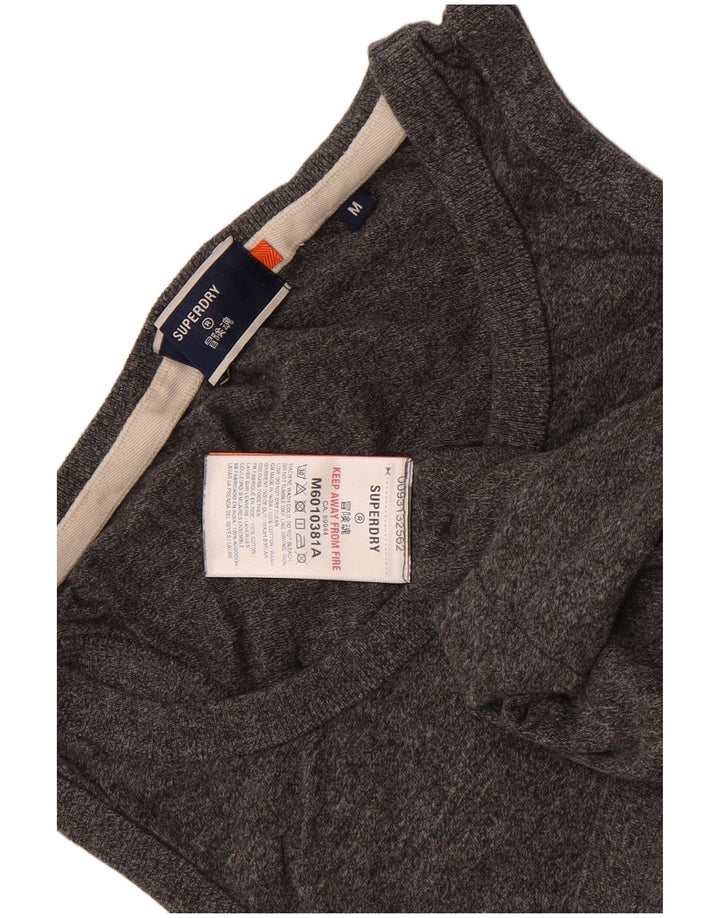 Wąska kamizelka męska Superdry Średnioszara bawełniana w cętki