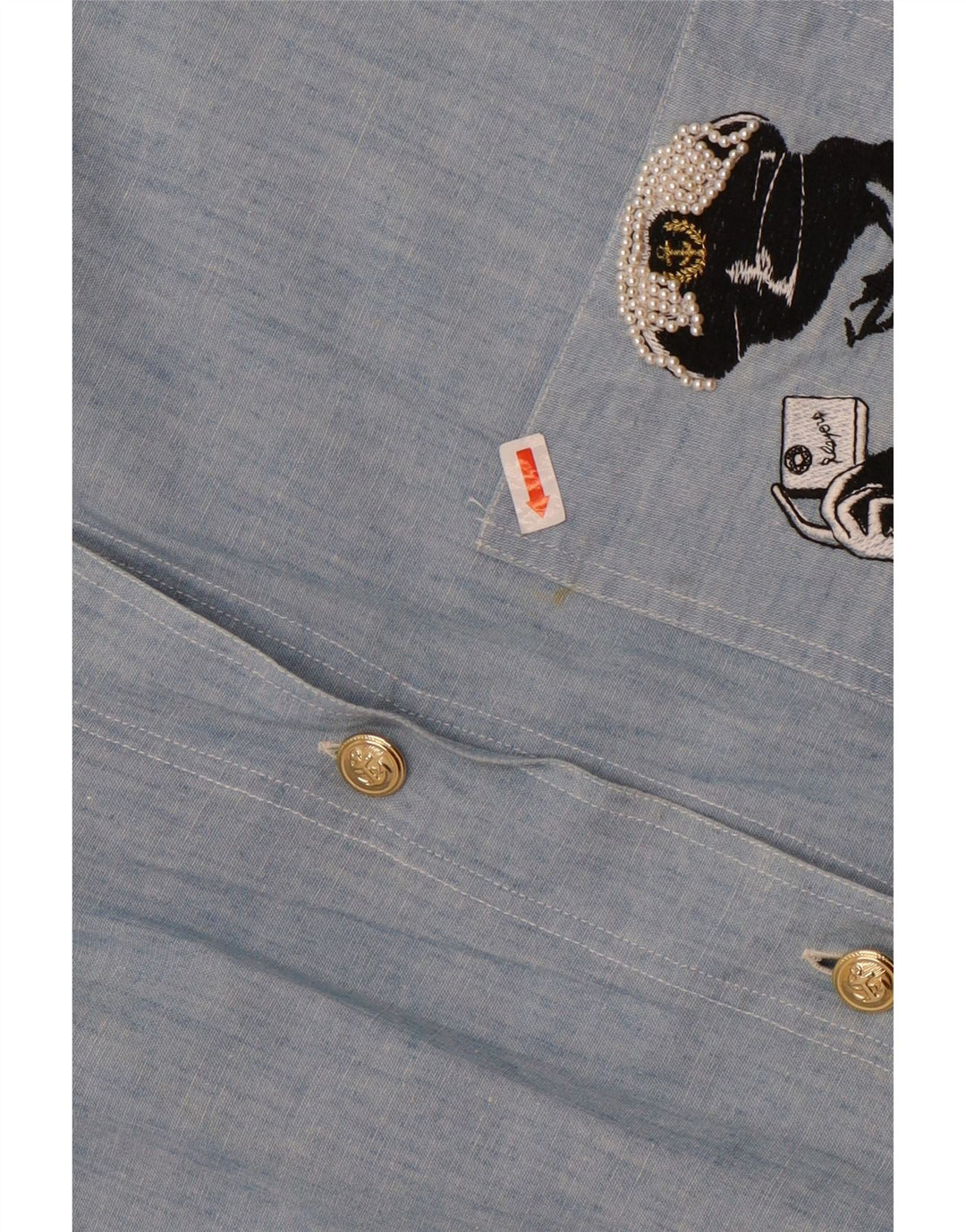 Vintage damska koszula graficzna UK 18 XL niebieska