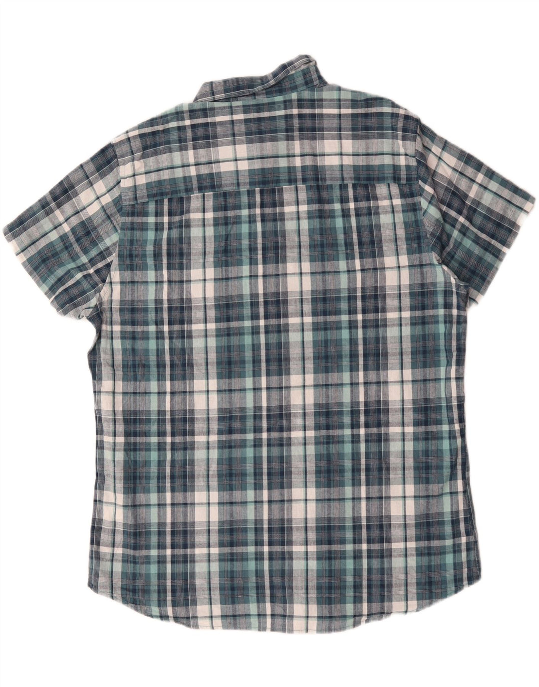 M&CO Męska koszula z krótkim rękawem XL, niebieska kratka, bawełniana