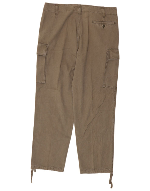Męskie proste spodnie cargo w stylu vintage W40 L33, bawełna khaki