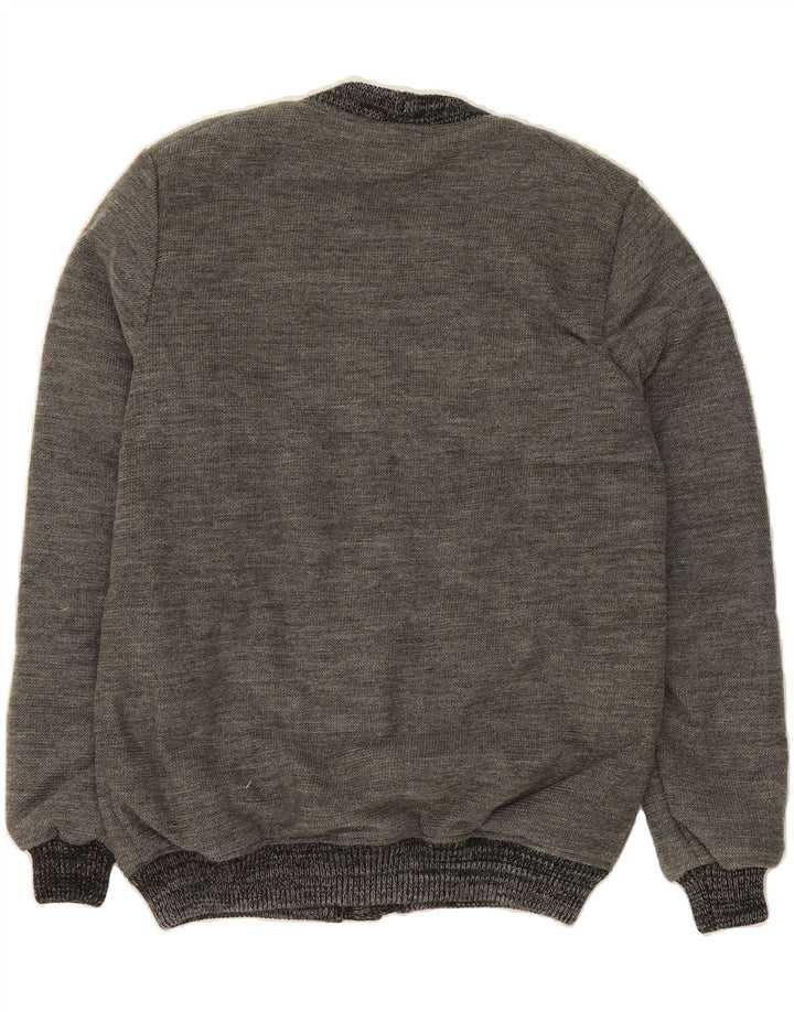 VINTAGE Womens Cardigan Sweater UK 14 Large Grey Vintage Vintage and Second-Hand Vintage from Messina Hembry 