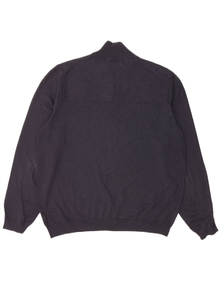 Męski sweter zapinany na guziki Ted Baker, rozmiar 6 2XL, granatowo-wełniany