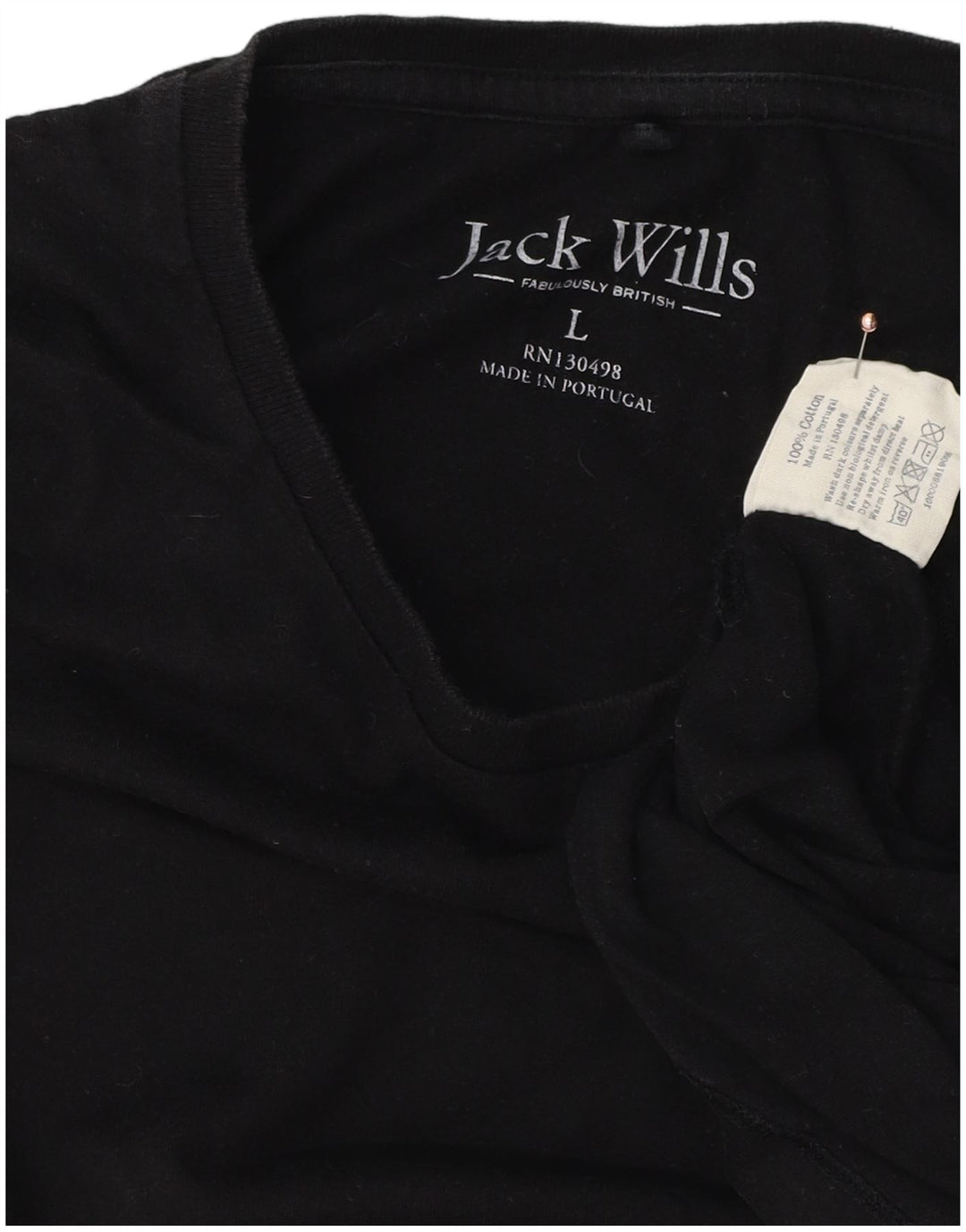 Męski T-shirt JACK WILLS, duży, czarny, bawełniany