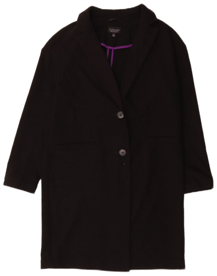 Topshop damski płaszcz oversize UK 10, mały, czarny poliester