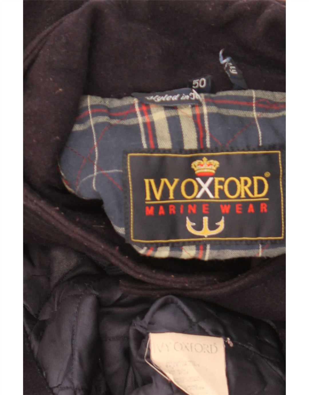 Płaszcz męski Ivy Oxford IT 50, duży, granatowy, wełniany