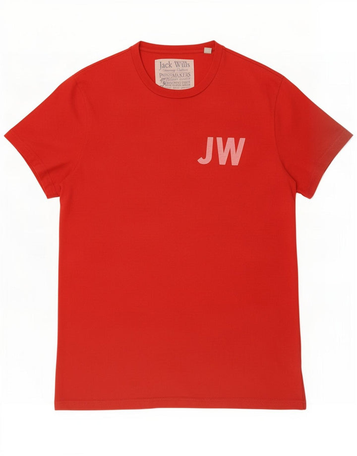 Męska koszulka z grafiką Jack Wills, bawełniana, średnia czerwona