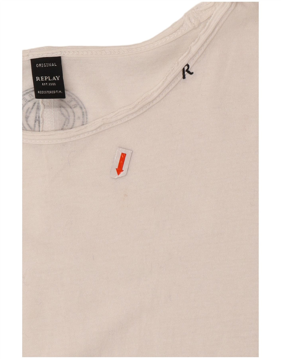 REPLAY Mens Top Long Sleeve Medium White Cotton