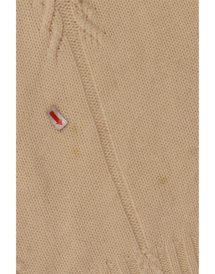 FRANCESCA Damski sweter z golfem UK 16, duży, beżowy, nowa wełna