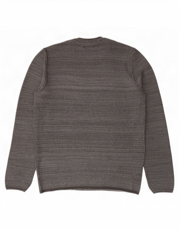 Męski sweter z okrągłym dekoltem Jack & Jones, mały, szary, bawełniany