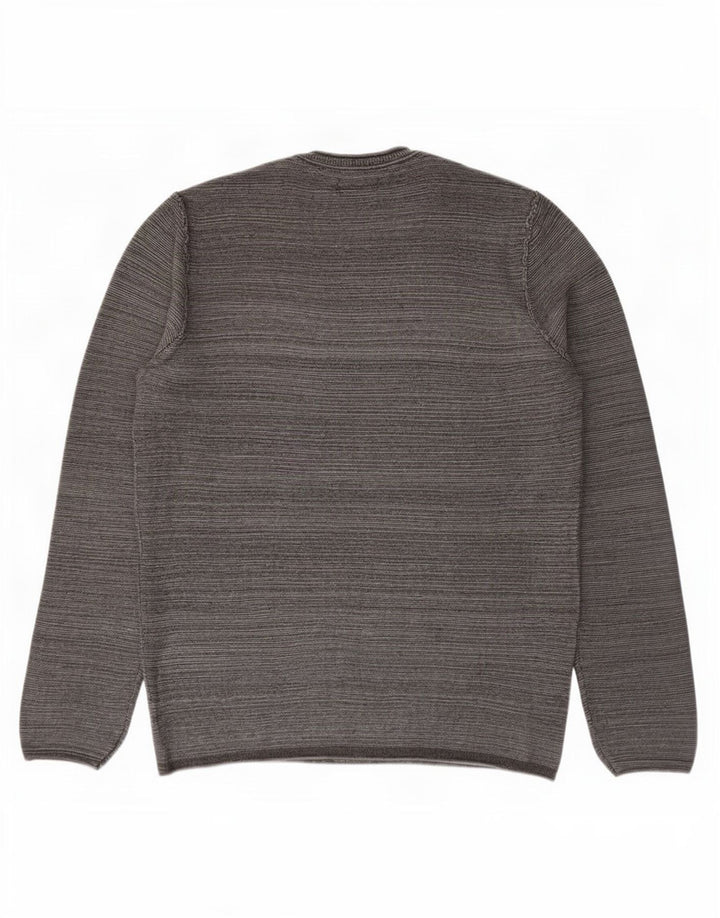 Męski sweter z okrągłym dekoltem Jack & Jones, mały, szary, bawełniany