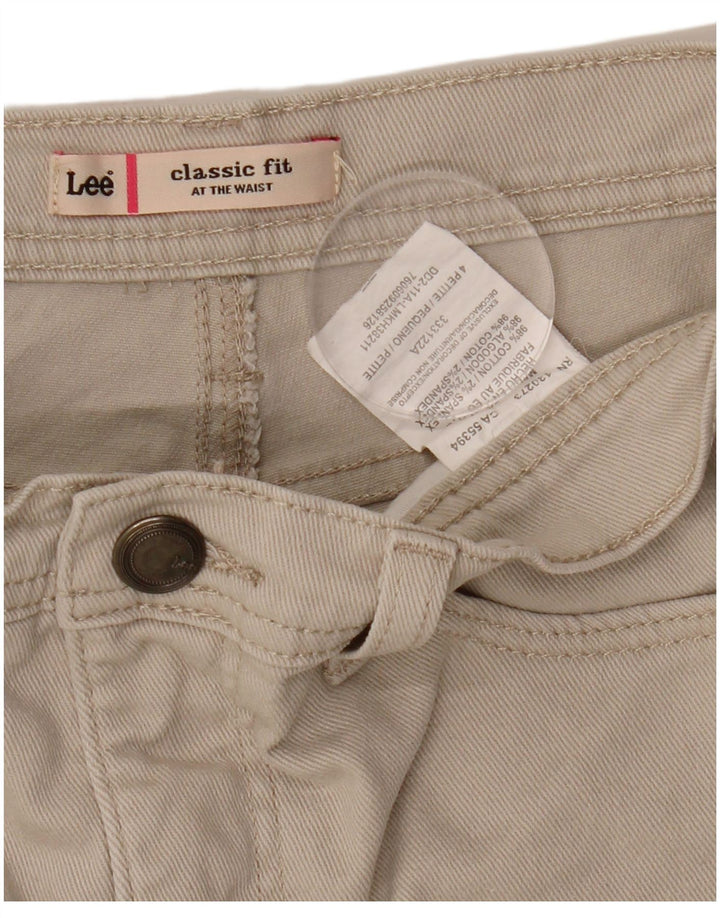Damskie jeansy Lee Petite Capri US 4 Small W27 L18 Beżowe