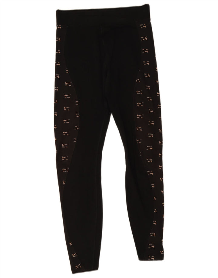 Damskie legginsy Nike Graphic UK 10, małe, czarne