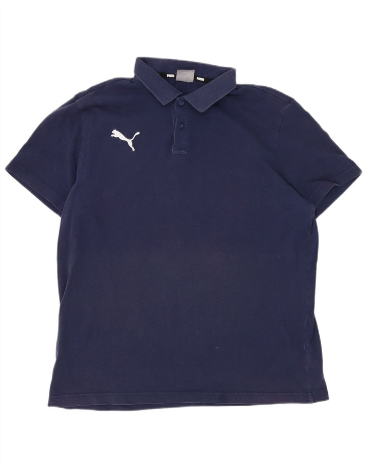 Męska koszulka polo Puma, duża, granatowa, bawełniana