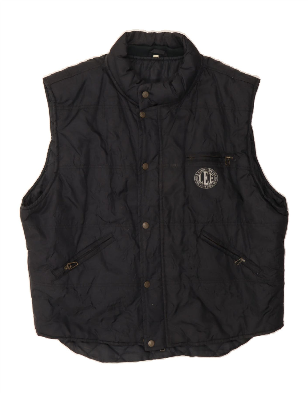 LEE Mens Padded Gilet UK 42 XL Black Polyamide Vintage Lee and Second-Hand Lee from Messina Hembry 