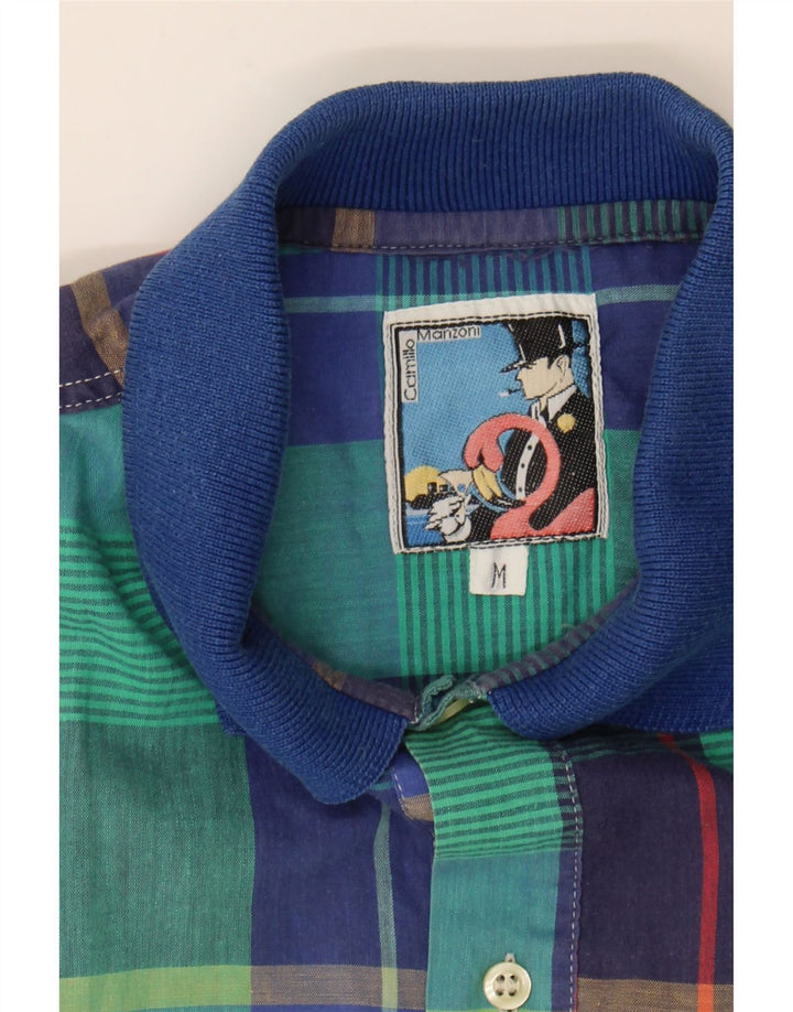 VINTAGE Mens Short Sleeve Pullover Shirt Medium Green Check Vintage Vintage and Second-Hand Vintage from Messina Hembry 