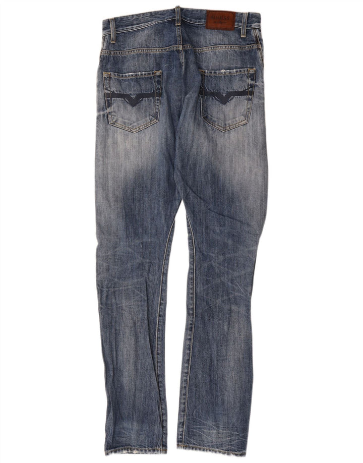 Guess Męskie jeansy slim W30 L34 Niebieskie bawełniane