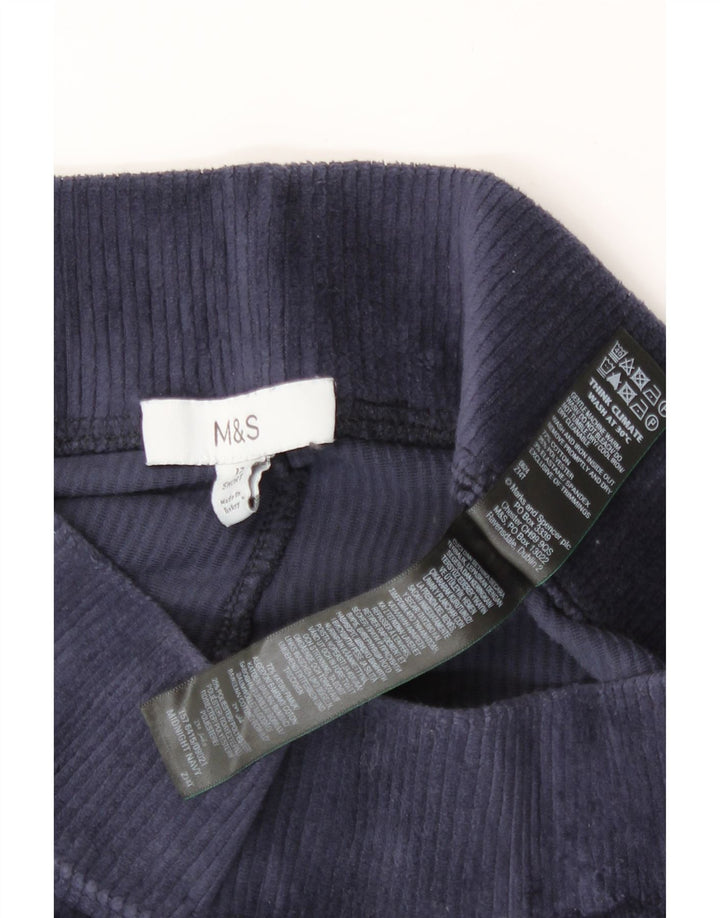 Legginsy damskie Marks & Spencer welurowe UK 12, średnie, granatowe, bawełniane
