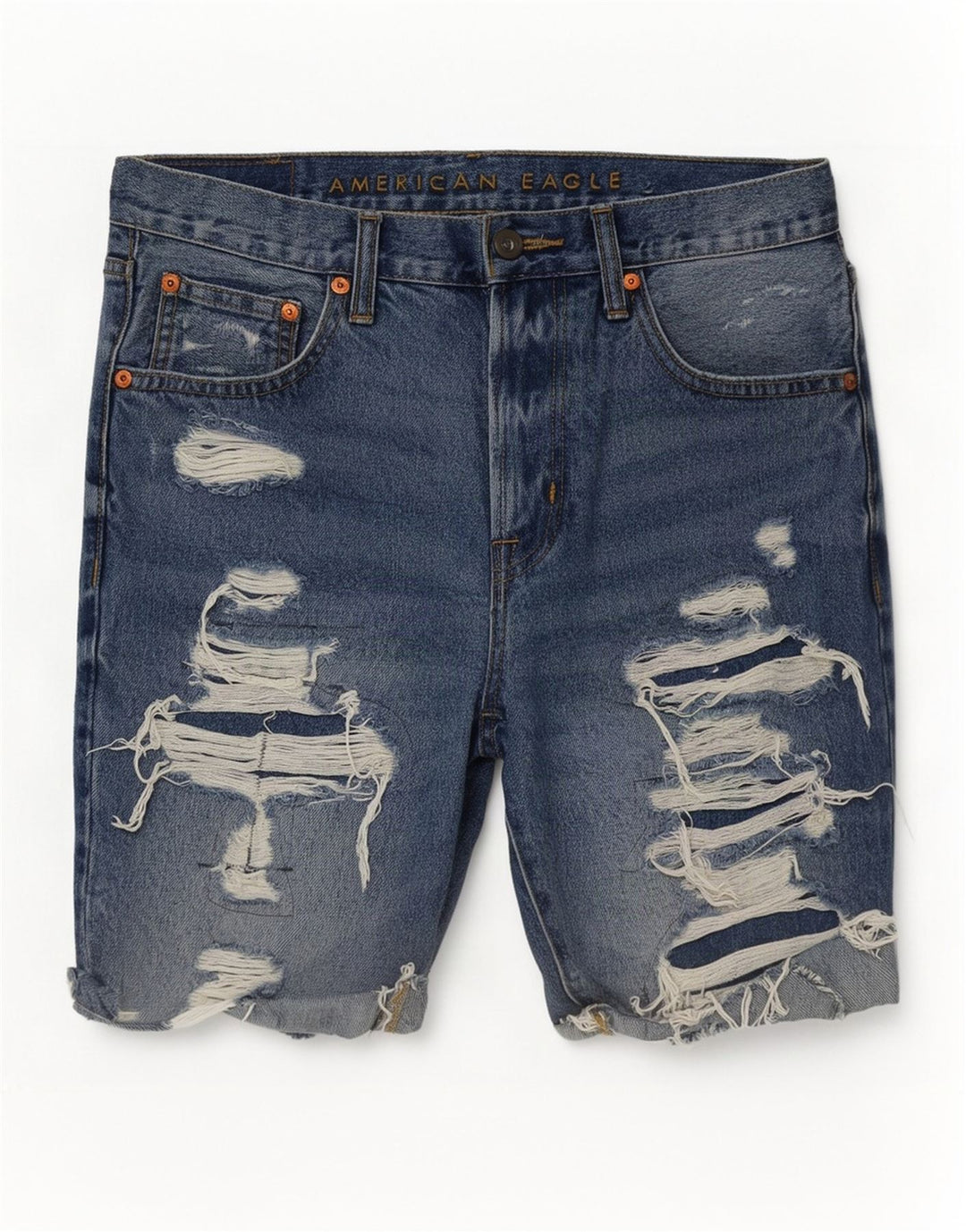 Męskie spodenki jeansowe American Eagle w trudnej sytuacji W31 Średnioniebieskie bawełniane