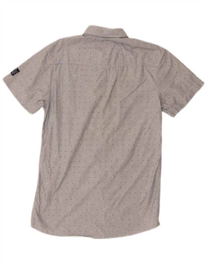 Męska koszula z krótkim rękawem Jack & Jones, średnio szara, bawełniana w cętki