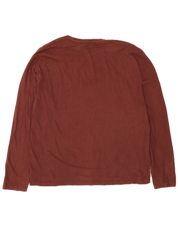 Męski top All Saints z długim rękawem 2XL, brązowa, bawełniana