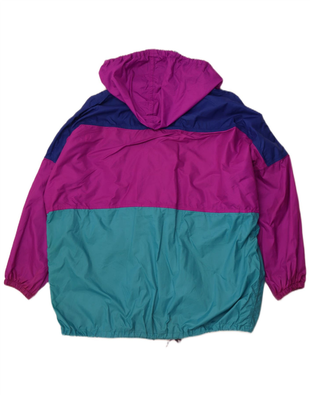 Damska kurtka przeciwdeszczowa z kapturem J JEANTEX UK 44/46 2XL Fioletowy blok kolorów