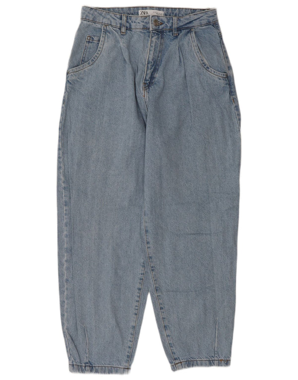 Damskie jeansy z wysokim stanem Zara Balloon UK 36 XS W26 L27 Niebieskie bawełniane
