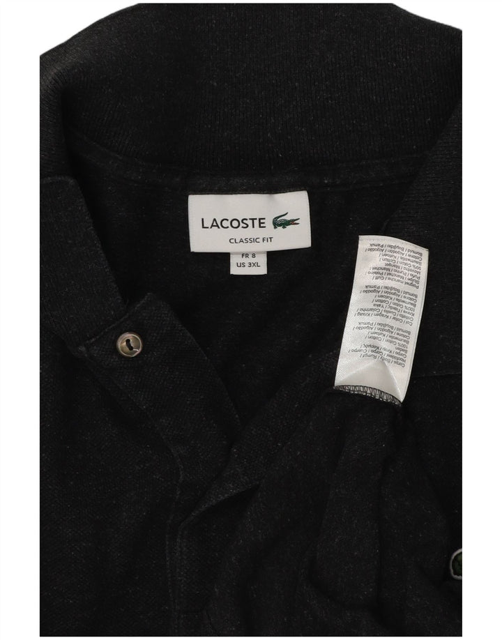 Męska koszulka polo Lacoste o klasycznym kroju, rozmiar 8, 3XL, szara bawełna